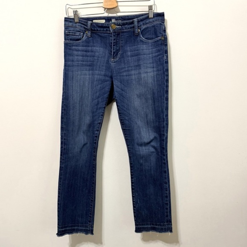 Kut From The Kloth Jeans 8 Blue Reese Ankle Straight Leg Released Hem 32x26